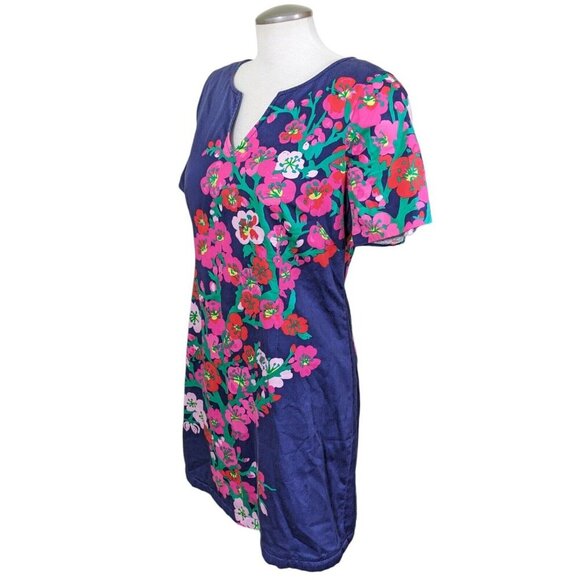 Lilly Pulitzer Womens Shailene Shift Dress Size Preppy Navy Blue Floral - Picture 6 of 8
